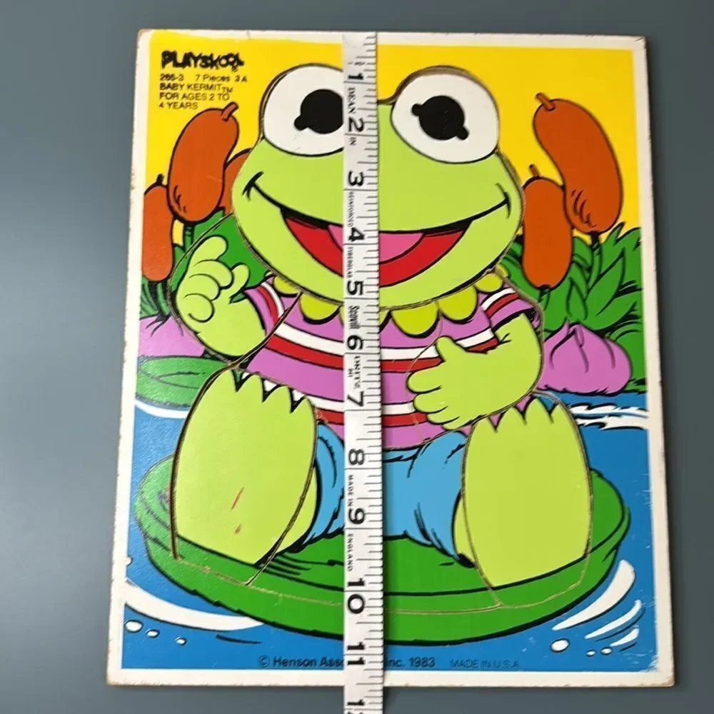 PLAYSKOOL 1983 Baby Kermit The Frog Board Puzzle